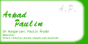 arpad paulin business card