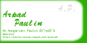 arpad paulin business card